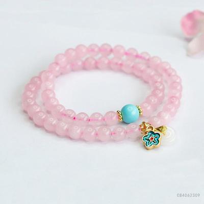Bracelet Double Cercle Cristal Rose Style Ancien Juanyu - CB4062309