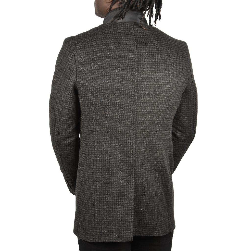 DeepSEA Pötikare Desenli Dik Yaka Dar Kesim Hakim Yaka Kaşe Kaban 2407003