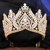 Royal Queen Crystal Diadem Bridal Crown Pageant Miss Tiaras Combs Headdress Bride Wedding Dress Hair Jewelry Accessories