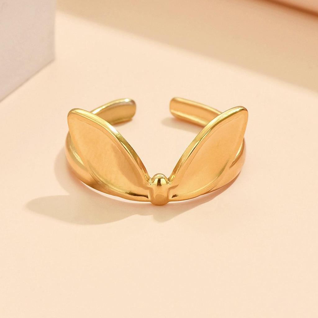 Sweet Rabbit Ear Adjustable Stainless Steel Ring - Fairy Style