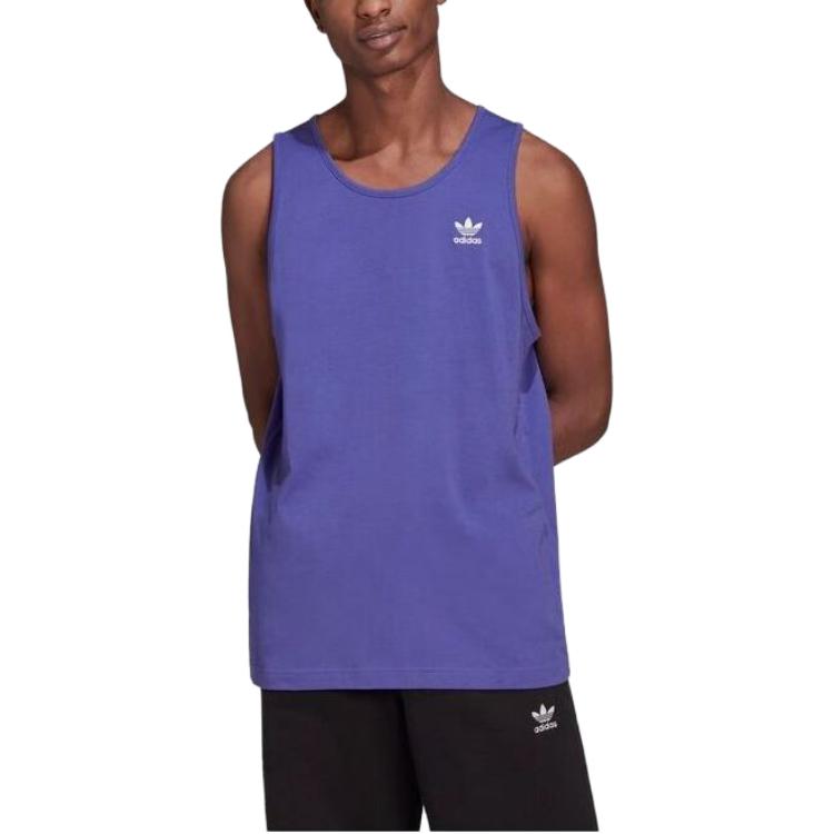 Adidas Originals Trefoil Logo Print Casual Loose Sleeveless T-Shirt Men Tops Purple HE9432