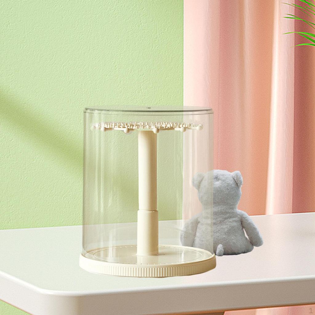 360° Clear Doll Storage Showcase Display Stand 24x28cm for 6.7 inch Toys Keychains
