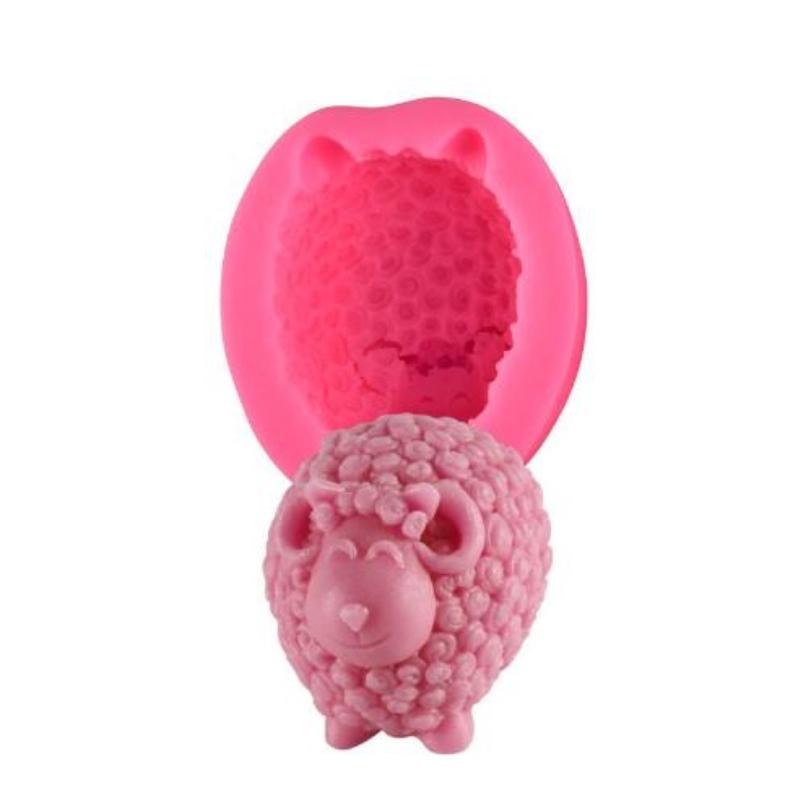 3D Cute Sheep Silicone Candle Molds Forms DIY Handmade Animal Candle Making Soap Clay Plaster Resin Moulds Cake Decorating Tools