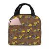 Cartoon Truck Car Tractor Excavator Pattern Insulated Lunch Bag for Women Children Portable Food Boxes Thermal Lunch Box Tote