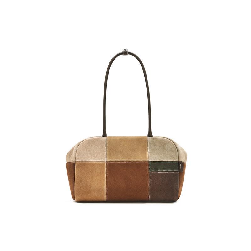 Machimachi bag, color matching portable small square bag, genuine leather women's bag, niche fashion messenger bag, autumn and winter new models