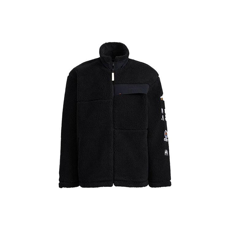 adidas neo logo Casual Stand Collar Windproof Sports Jacket Black Unisex HG9030 L