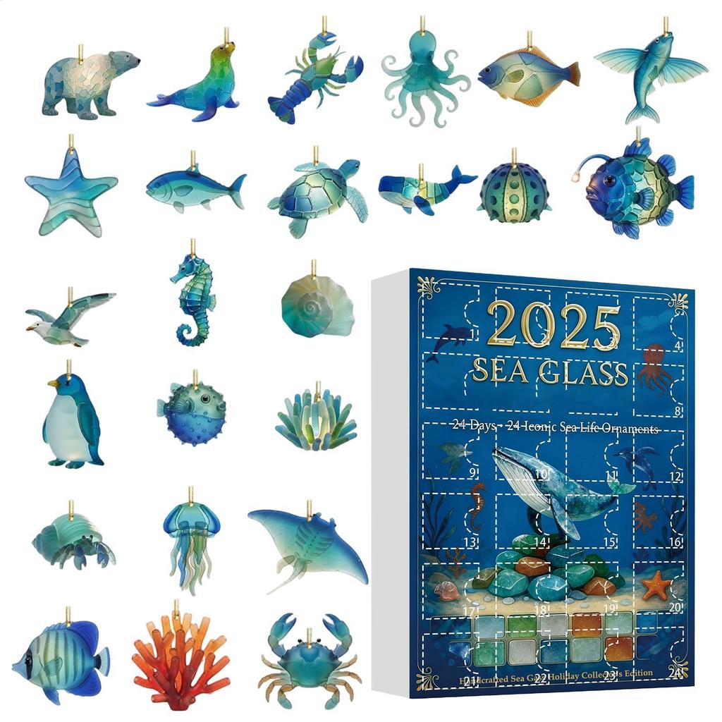 24 Tage Weihnachten 2D Acryl Adventskalender 2025 Ornament Countdown-Kalender bis Weihnachten Spielzeug für Lernentwicklung Familie