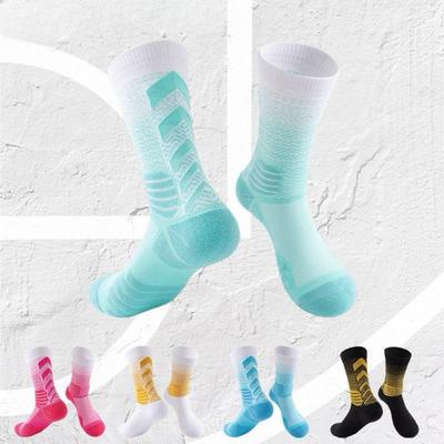 Gradient High-top Court Elite Socks, Thickened Competition Comprehensive Practical Sports Socks, Professional Basketball Socks
