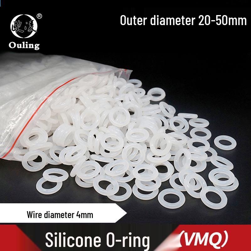 

White Silicone O-ring, 4mm Thickness, Various Outer Diameters (20-50mm) 22*4mm (5pcs) White Silicone O-ring