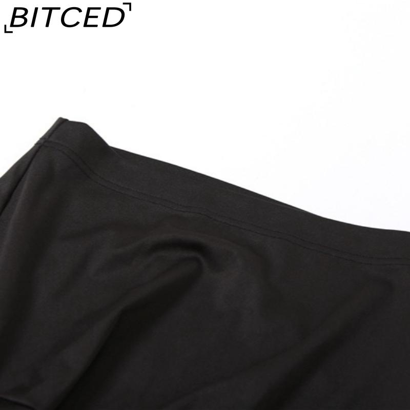 BITCED Summer Women's Solid-Color Slim-Fit Streetwear High-Waisted Bodycon Split Skirt