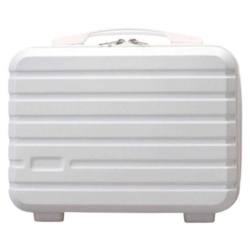 Women  S Mini Hand Luggage Cosmetic Bag, Toiletries Stylish Vintage Suitcase Student, Company Gift Small белый