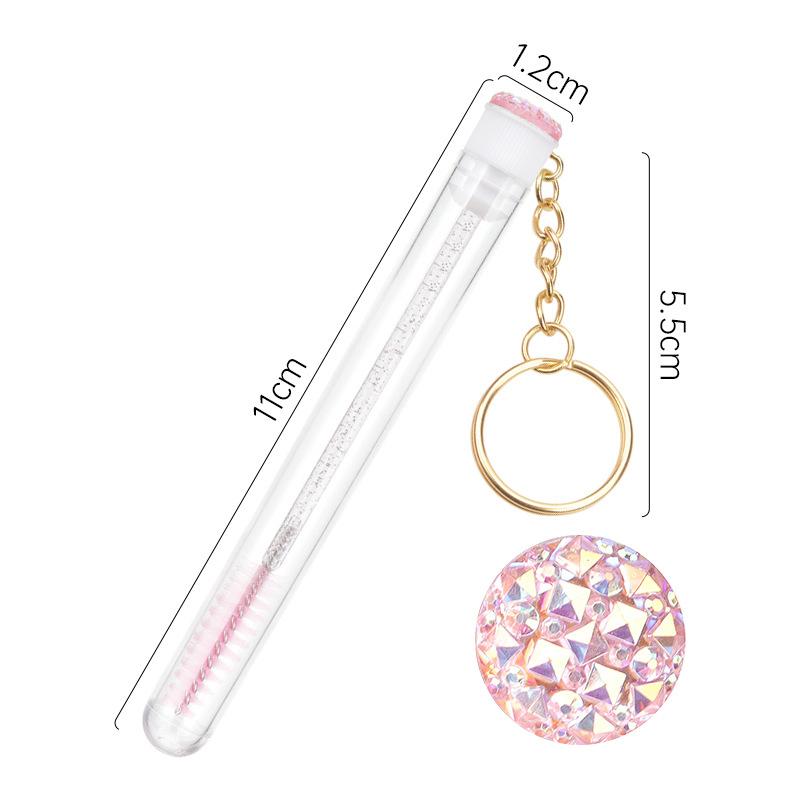 Eyelash Brush With Tube Keychain Resin Drill Eyebrow Mascara Wand Applicator