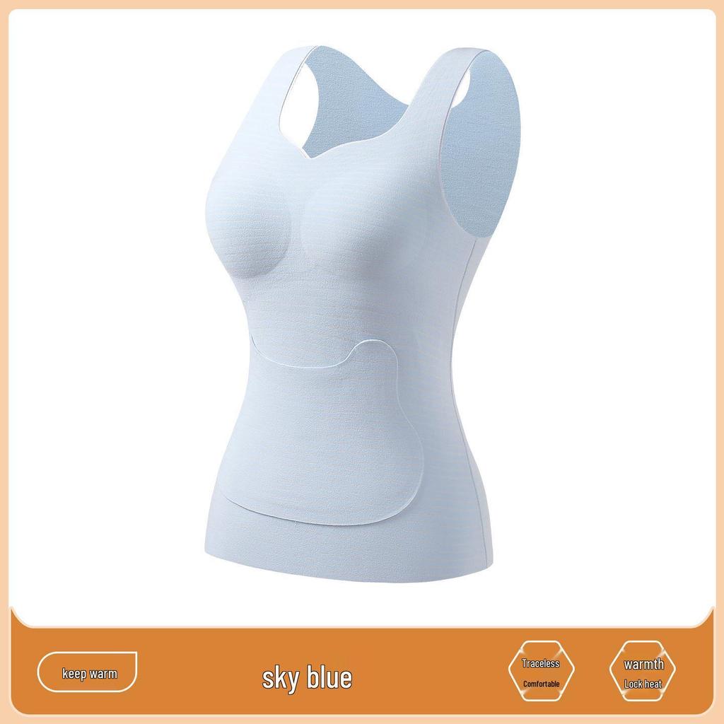 Damen Thermoweste mit Plus Samt - Warme Seiden-Basisschicht mit Brustpolster für Teenager