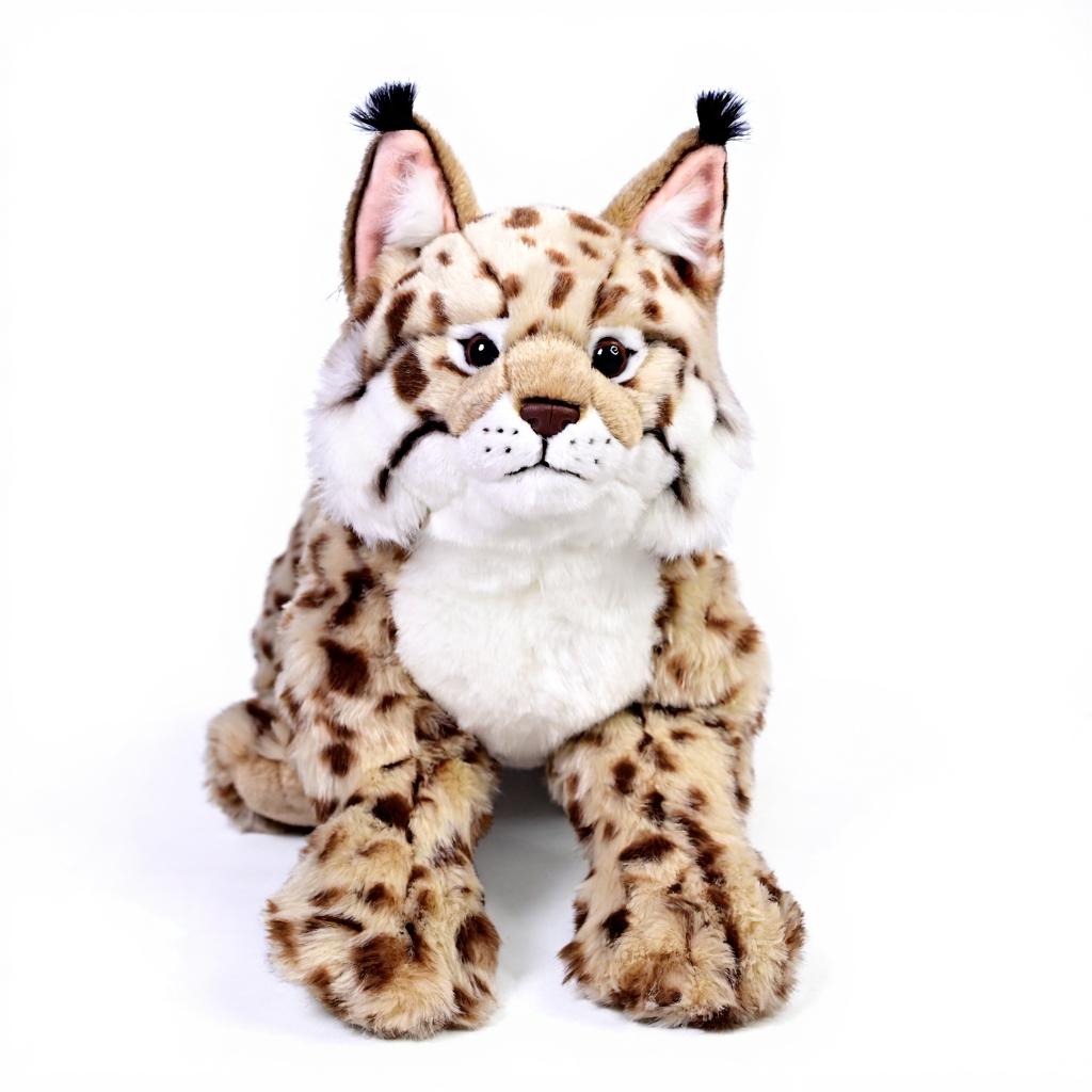 Large Simulated Bobcat Lynx Plush Toy Super Soft Lying Wildlife Doll Home Decor Pillow Children and Adult Gift