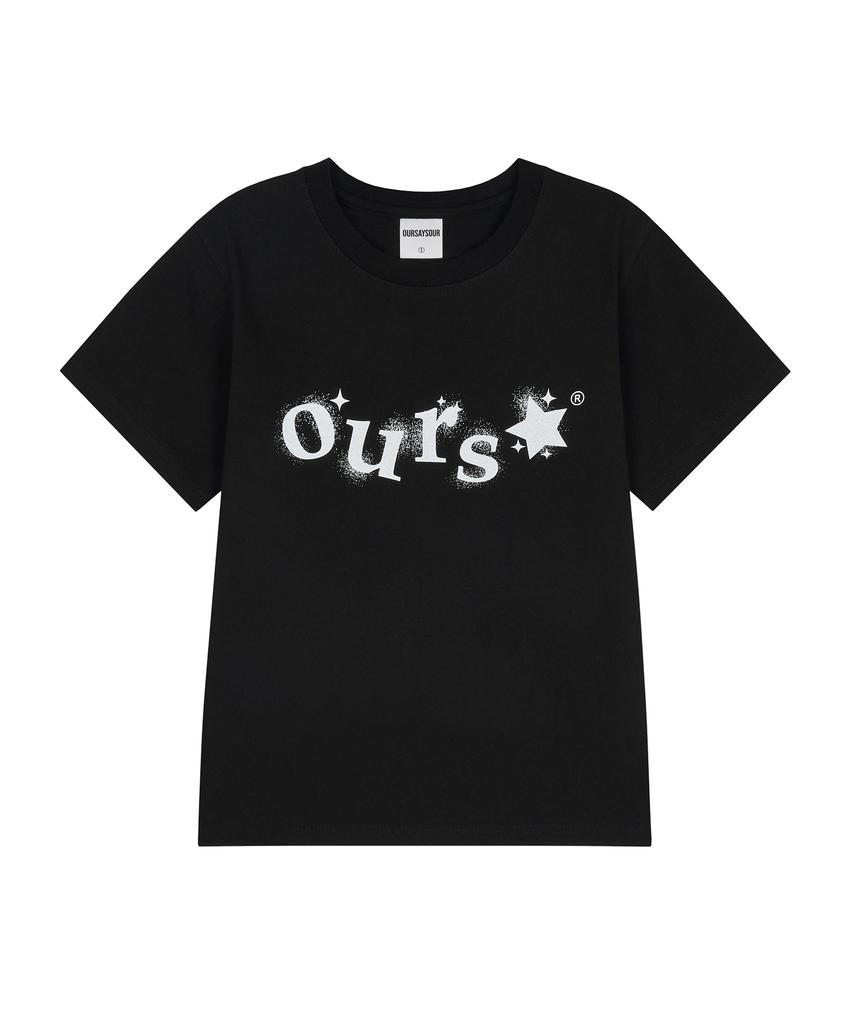 Awoseiawo Star Ours Basic Logo Short Sleeve T-Shirt Black