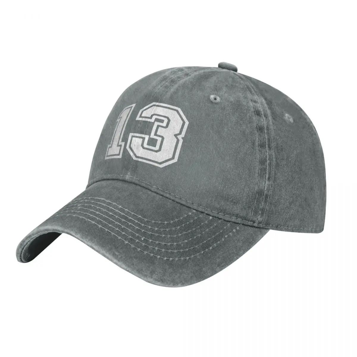 

980 Number 13 Fashion Baseball Cap Peaked Men s Hat Women s For Women One Size серый