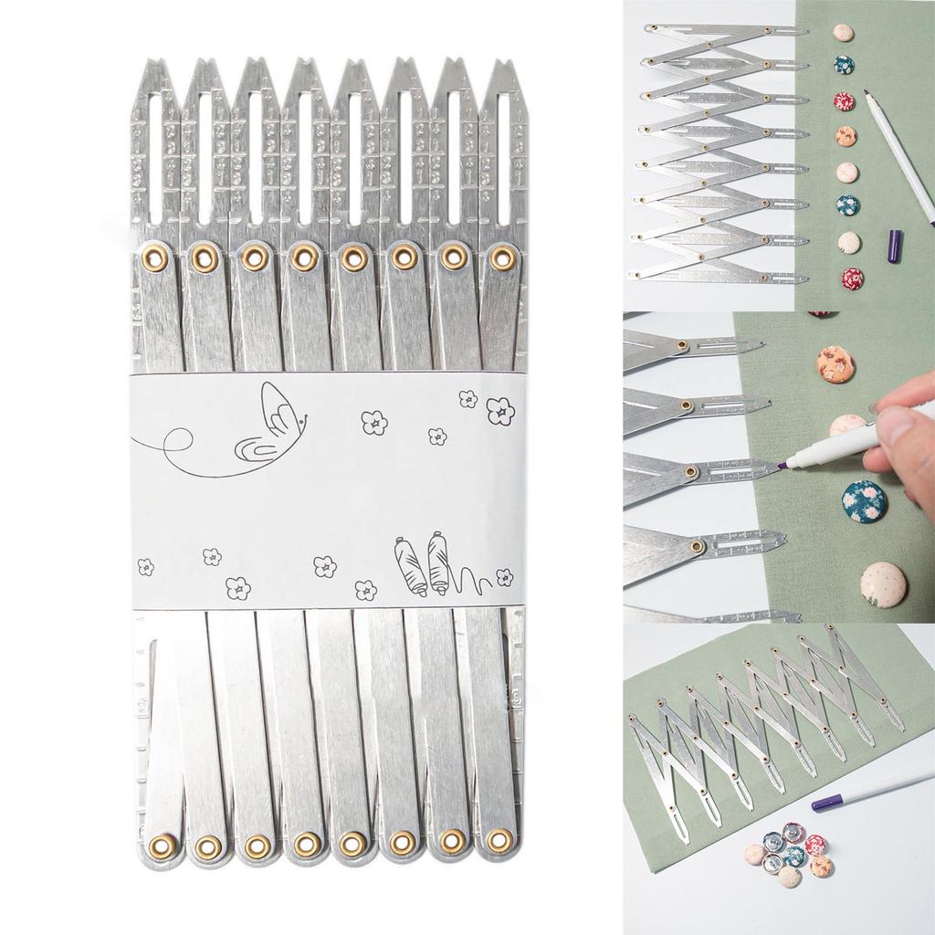 Expandable Sewing Gauge Expanding Sewing Gauge Button Guide Spacing Divider Device for Buttons Pleats & Crafts