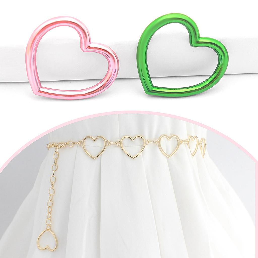 3Pcs Metal Buckle Bag Strap Colorful O Ring Heart Shaped Circular Rings Belt Connector Round Buckles DIY Hardware Accessories