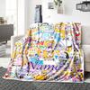 Custom Name Kawaii Characters Adventure Party Blanket For Couch Bed Plush Cozy Fuzzy Blanket Super Soft Warm Blankets For Fall And Winter 091623