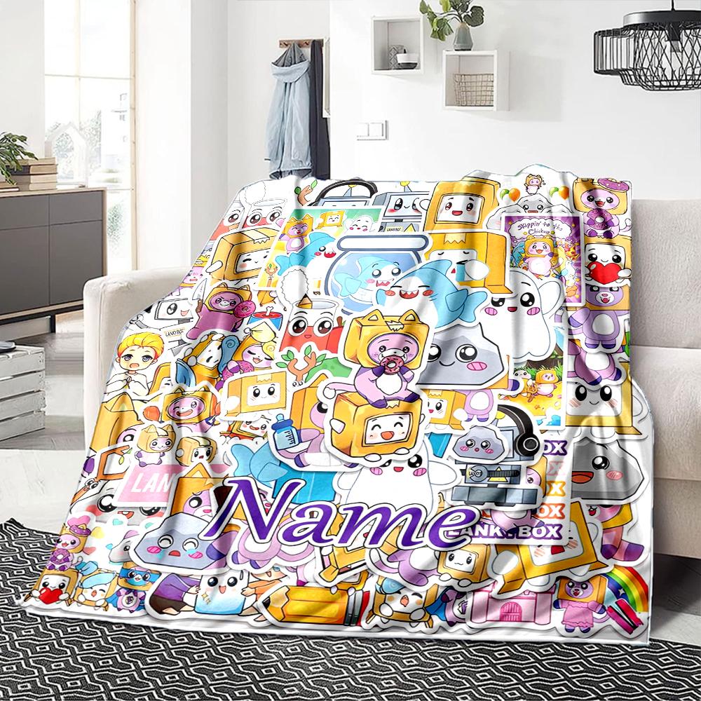 Custom Name Kawaii Characters Adventure Party Blanket For Couch Bed Plush Cozy Fuzzy Blanket Super Soft Warm Blankets For Fall And Winter 091623
