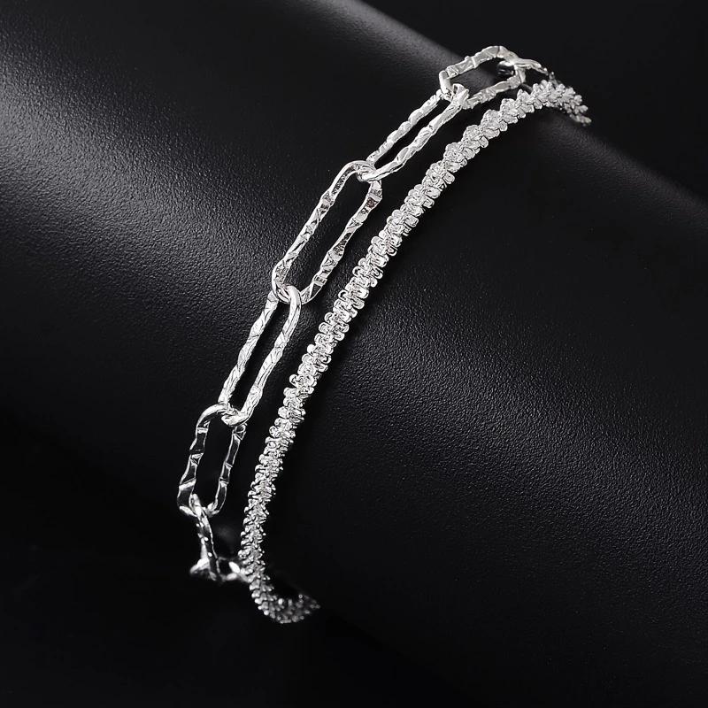 Two Piece Set of Shimmering Bracelets for Women, Sweet and Simple Layered Bracelets