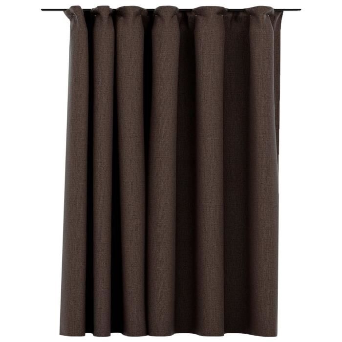 VidaXL Rideau occultant d'aspect de lin avec crochets Taupe 290x245 cm