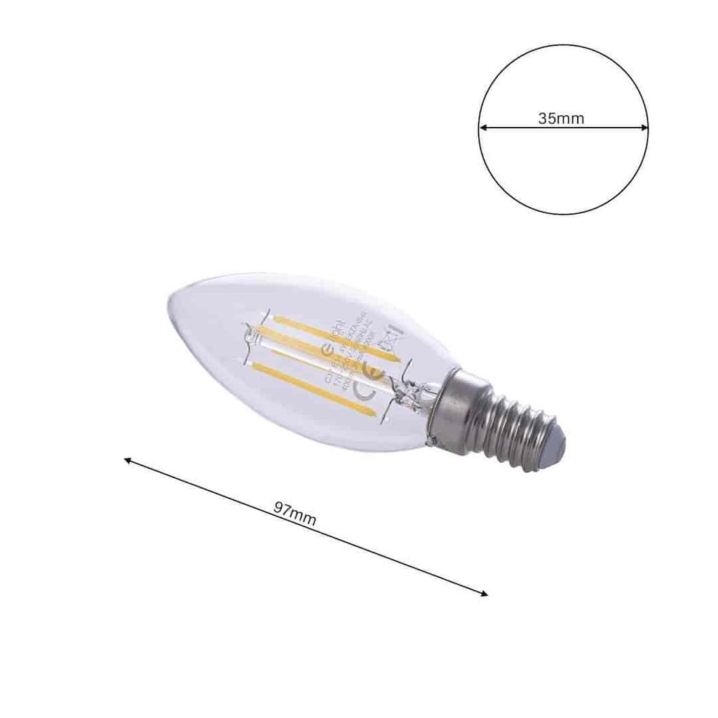 Filament LED Bulb 4W Candle E14 4000K