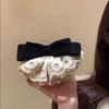 1PC Korean Wave sweet and fashionable spring hairpin, designed with exquisite lace and tassel, with a semi-tied ponytail shape, cute velvet hairpin