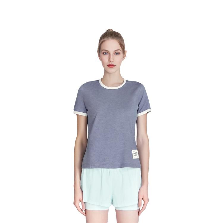 THOM BROWNE Contrast-trim T-shirt Unisex FJS133A-J0043-480