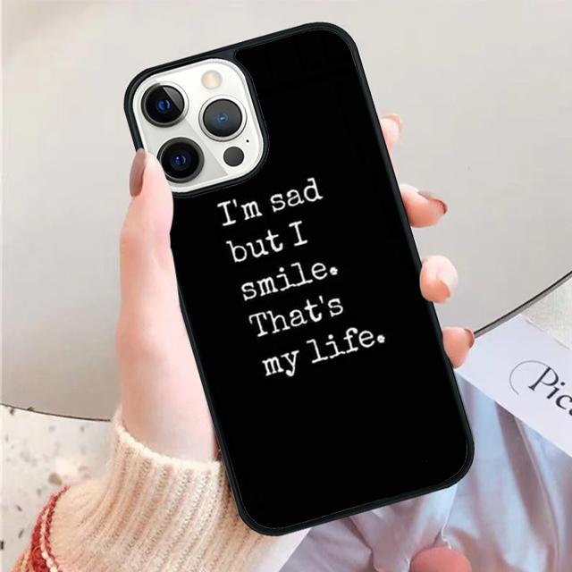Sad depression Black Word Phone Case Cover For iPhone 17 Air 16 15 14 Plus 11 12 13 Pro Max Apple max