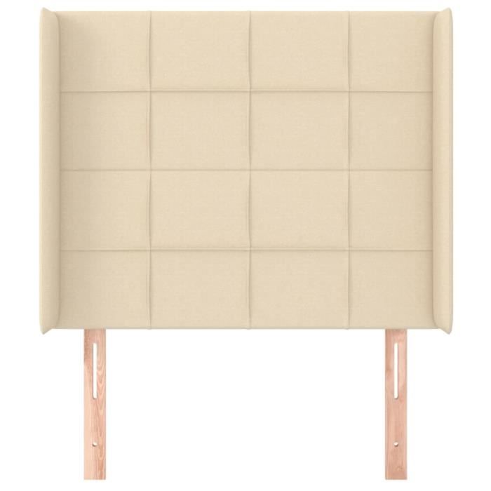 VidaXL Tête de lit avec oreilles Crème 83x16x118-128 cm Tissu3119559