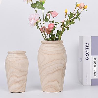 1 buc DIY vază ghiveci artizanat ornamente decorațiuni de masă aranjament floral lemn masiv creativ