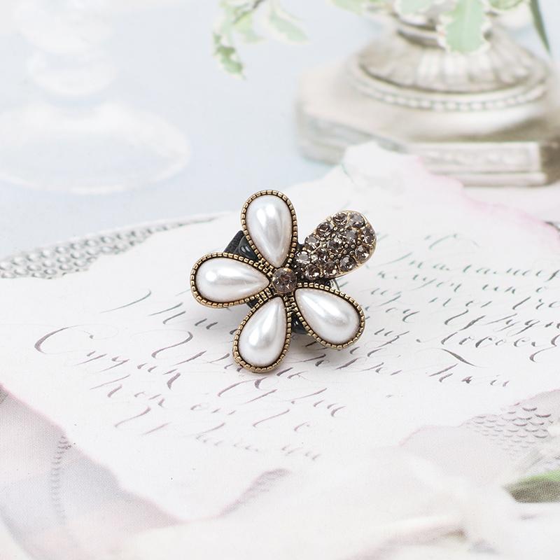 Antique Pearl Diamond Shoe Buckle Crystal Gem Shoelace Decorative Flower Rhinestones Shoelaces Decoration Shoe Charms Accessorie