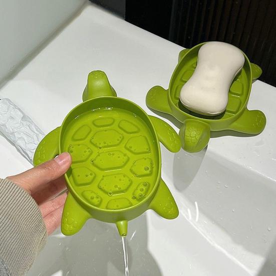 1/2Pcs Tortoise Soap Dish PP Material Soap Holder Shower Bathroom Kitchen Anti-Slip Soap Tray Home Decor
