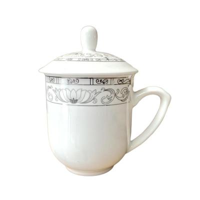 ZISIZ Ceramic Office Tea Cup with Lid
