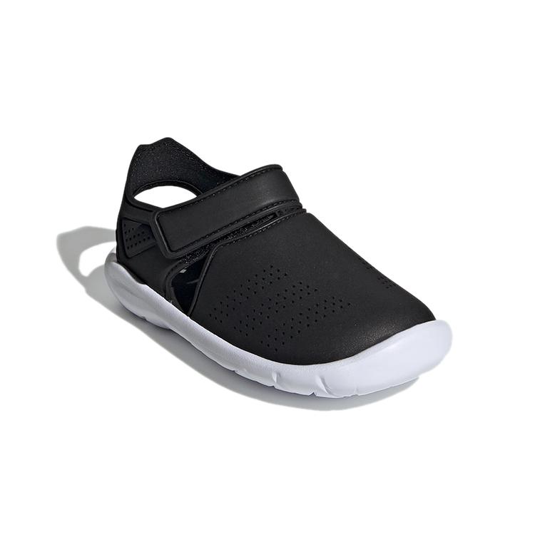 adidas Fortaswim Paski C Sandały Dziecięce Czarne Białe Dzieci w Wieku 3 7 Lat FW6048