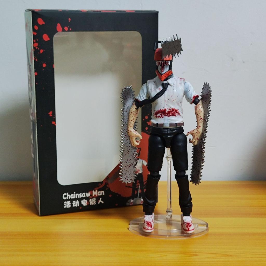 25cm Chainsaw Man Anime Denji Figur Power Action Pochita Kampf Action Ornamente Modell Puppe Makima Boxed PVC Spielzeug