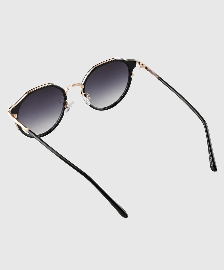 Tuditeo Lun Round Combination Nylon Lens Uv Protection Sunglasses C1 Gold Black