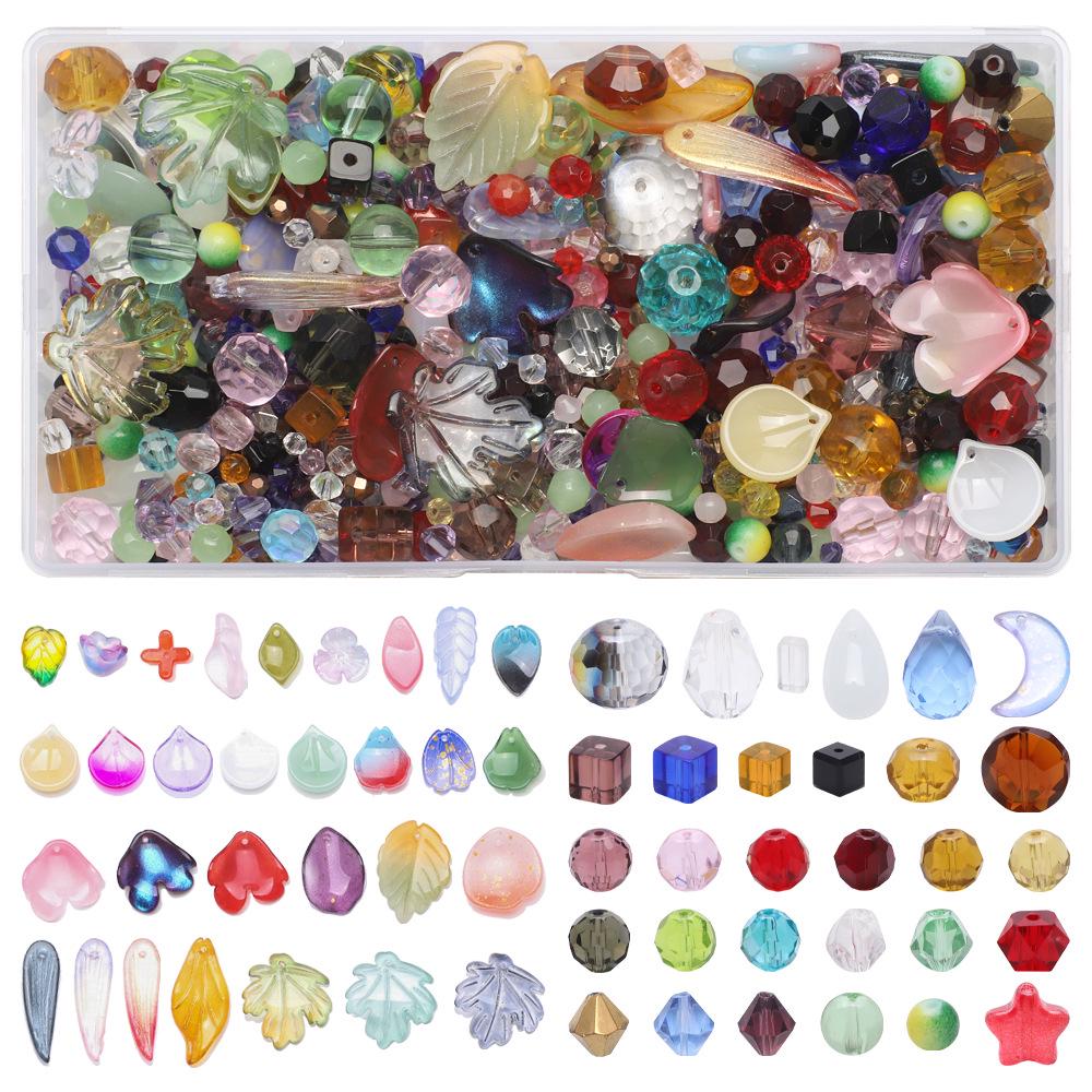 Ciondolo con Perla di Vetro Rotonda Petalo Foglia Piccola Colorata Kit Fai da Te