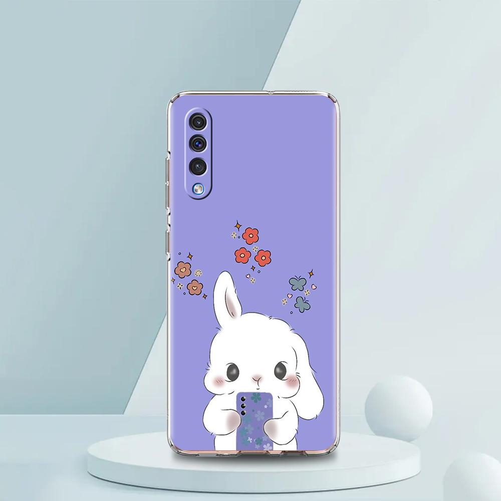 Cute Colorful Rabbit Case For Samsung A16 A14 A12 A22 A32 5G A34 A42 A52 A54 A50 A70 A30 A40 A20E A10S A20S A02S A04S A06 Cover
