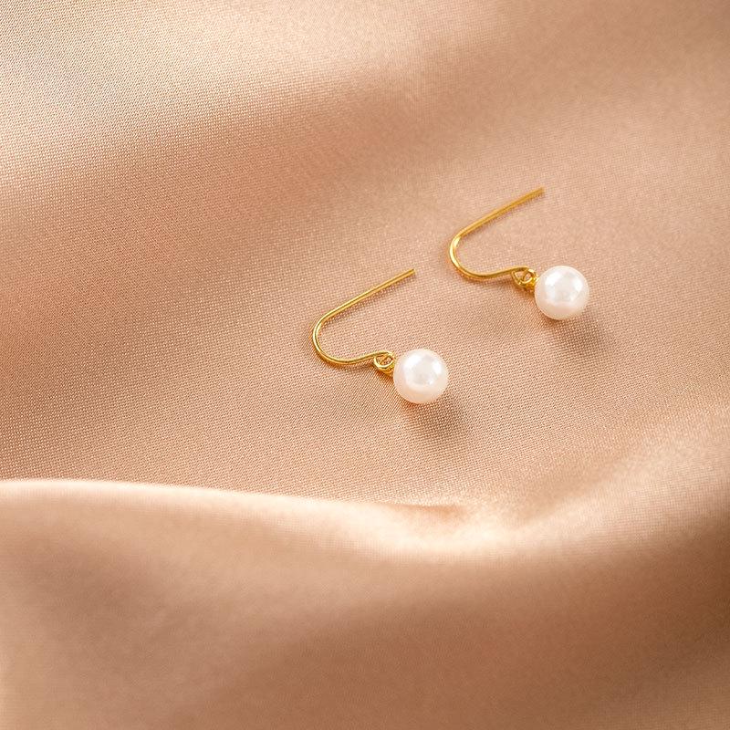 

Серьги-крючки из стерлингового серебра 925 пробы с жемчугом в стиле ретро — элегантный дизайн высокого класса для женщин 6mm золотой