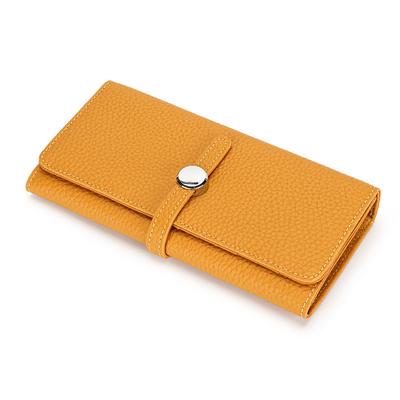 Long Genuine Leather Wallet Women's Folding Large Capacity Wallet New Soft Cowhide Women's Clutch Phone Holder Wallet