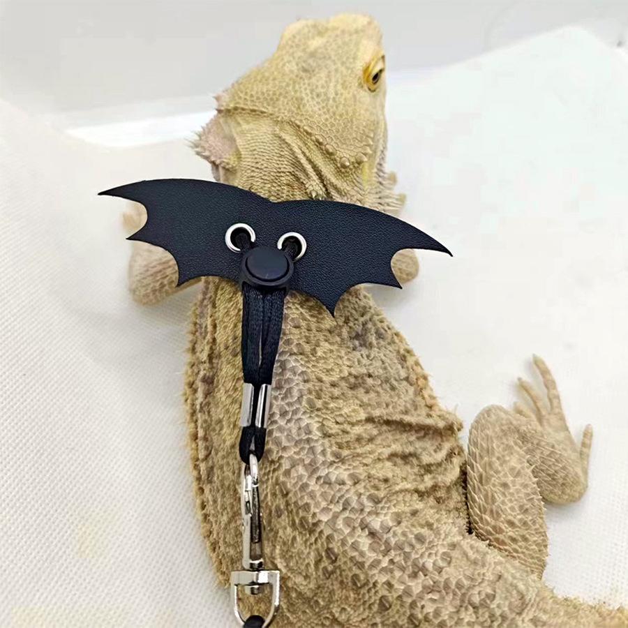 Ham cu lesă de șopârlă cu căptușeală moale, piele de reptilă, aripi de dragon, vestă, top cu cârlig și buclă, animale mici, haine drăguțe