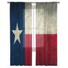 Vintage Vlajková hvězda Červená Modrá Průsvitné Závěsy Obývací pokoj Okna Tylové Závěsy Do ložnice Kuchyně Domácí dekorace Voálové závěsy