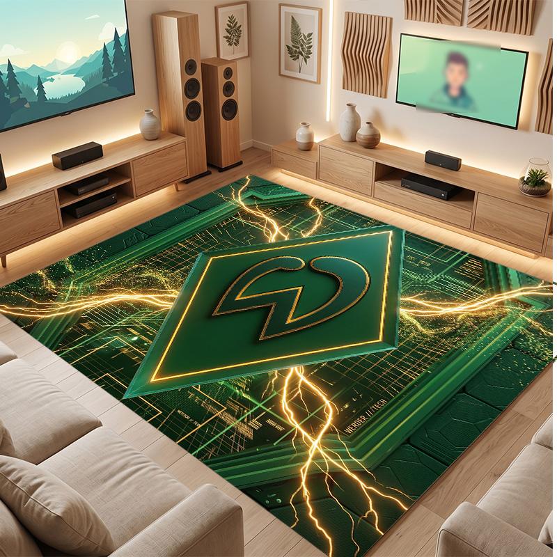 Tappeto in Velluto di Cristallo con Stampa Calcio Werder Bremen, Comodo Assorbente d'Acqua Antiscivolo Tappeto per Pavimenti Interni