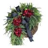 Indoor Festive Wreath Holiday Wreath Rustic Hydrangea Wreath with Burlap Bow Farmhouse Wall Door Hanging Decor for Home