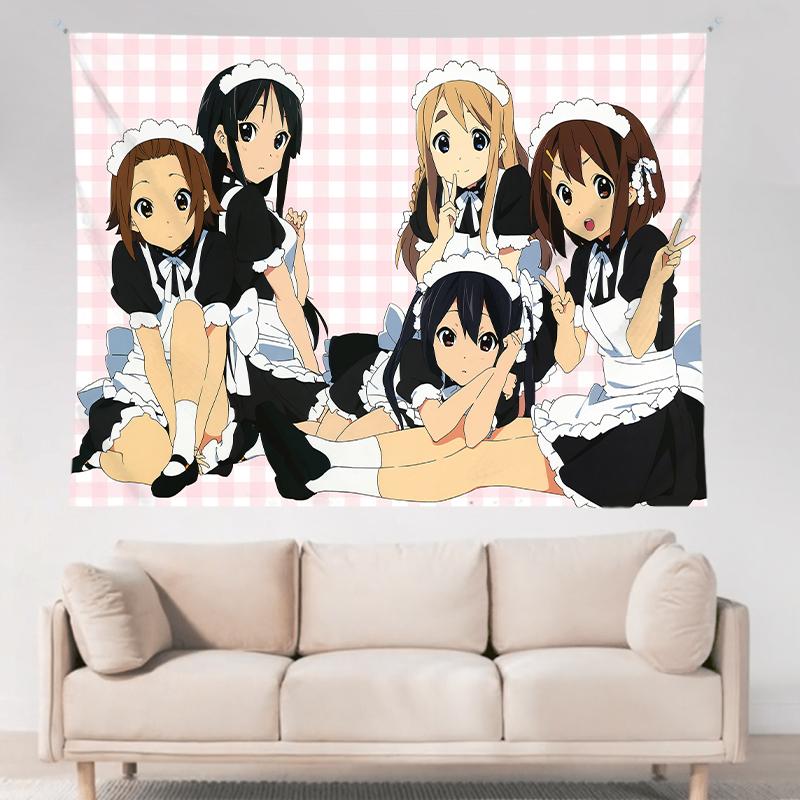 KOn Maid Anime Girls Wall Tapestry Japanese Animation Art Bedroom Decor Otaku Gift Cute Characters Home Decoration Poster