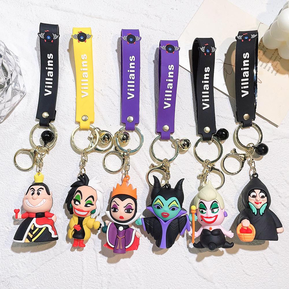 Cartoon Villain Evil Witch Keychain Ursula Cruella Maleficent Anime Car Keychain Pouch Hanging Xmas Present great for daily use