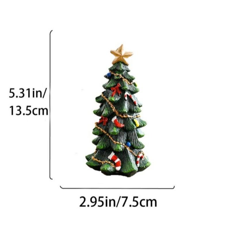 1Pcs Christmas Tree Ornaments Ins European Resin Mini Desktop Living Room Party Atmosphere Cute and Exquisite