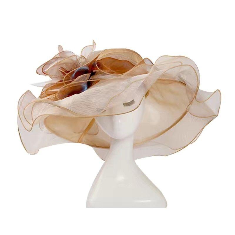 Fashion New Women's Sun Hat Gradient Color Organza Gauze Cap Sun Protection UV Protection
